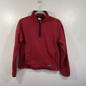 Patagonia Women's Small Synchilla Fleece 1/4 Zip Pullover Jacket Red